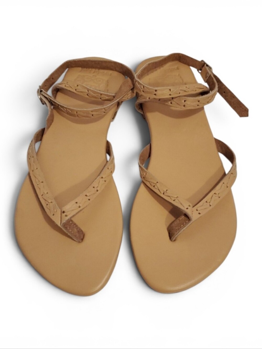 Bali Elf Starsand Leather Thong Sandals In Vintage Biege Size 8 NWOT'S